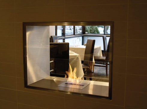 Ecosmart Fire Flex 32DB Double Sided Fireplace Insert - Black Finish / Black Burner - ESF.FX.32DB.B